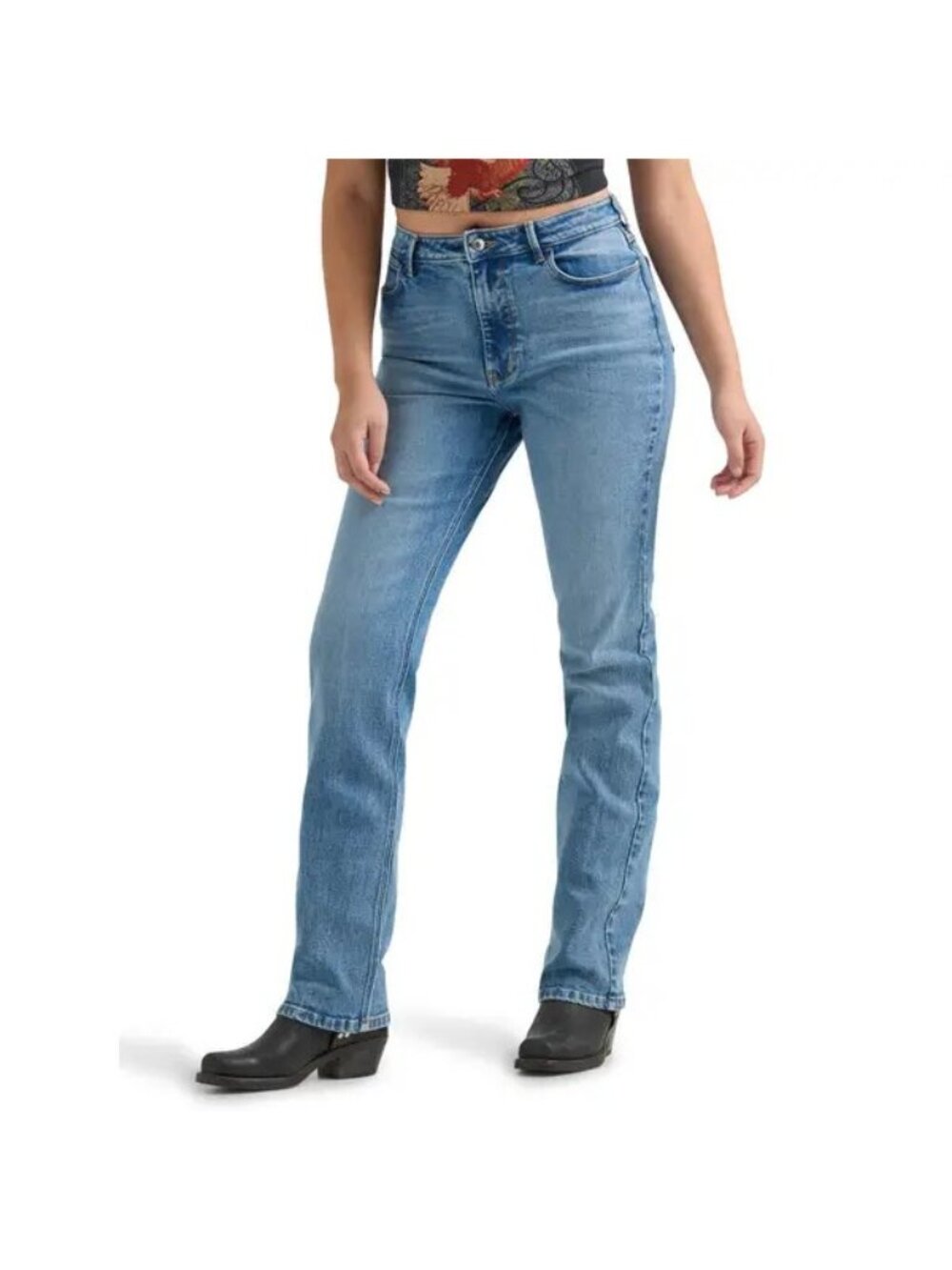 Wrangler Women's High Rise True Straight Jeans Size 14/32 x 32 Cotton Stretch